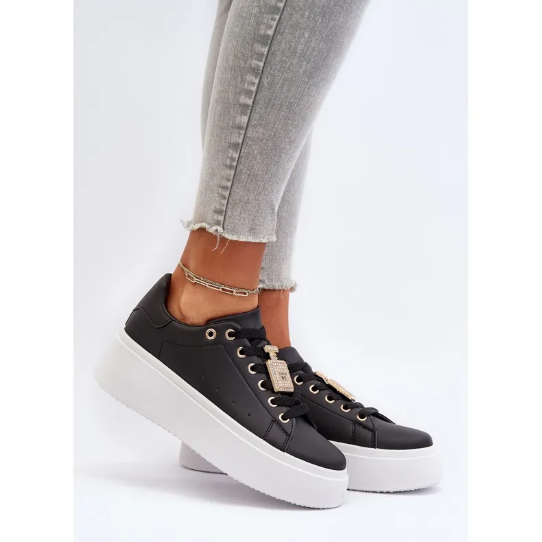 Baskets Pour Femmes Avec Décoration Noir Celedria le noir