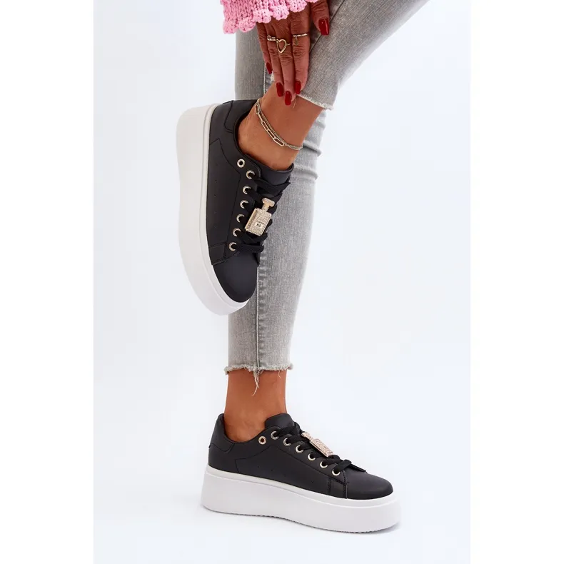 Baskets Pour Femmes Avec Décoration Noir Celedria le noir