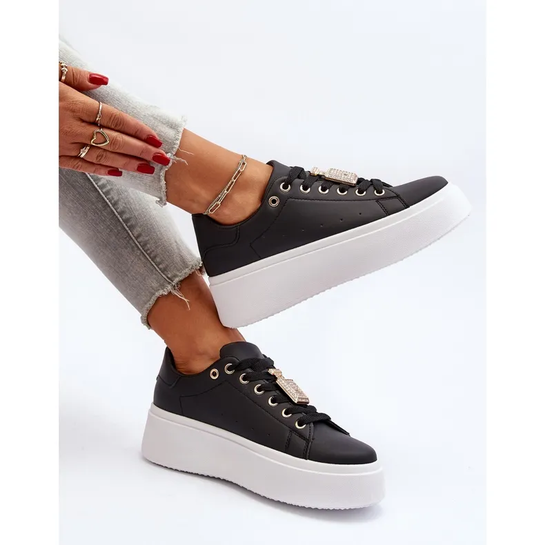 Baskets Pour Femmes Avec Décoration Noir Celedria le noir